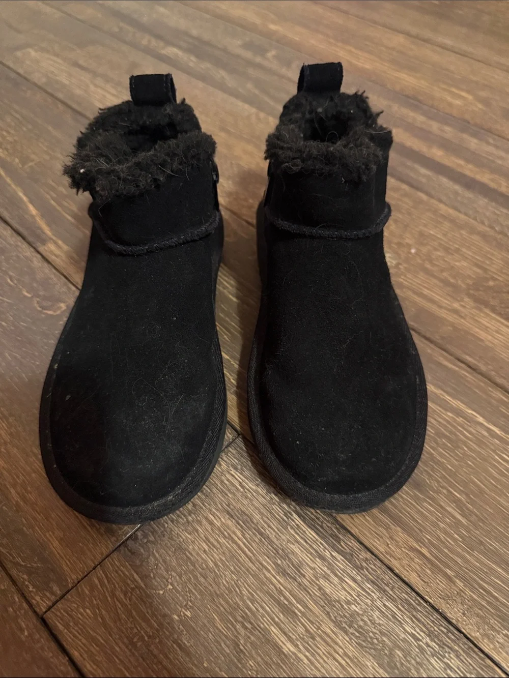 Koolaburra by Ugg Black Plush-Lined Slip-On Booties